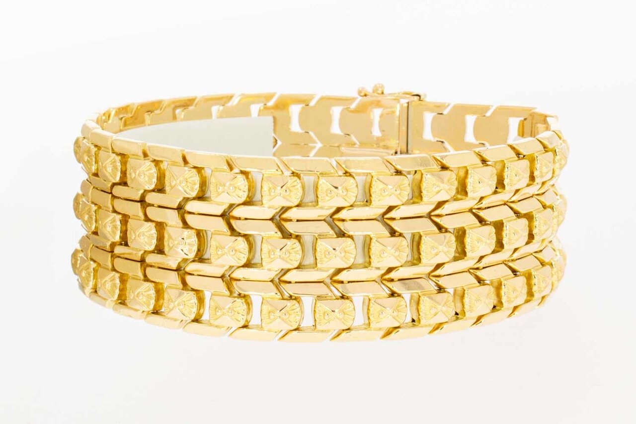Vintage 18 Karaat goud brede armband - 20,1 cm