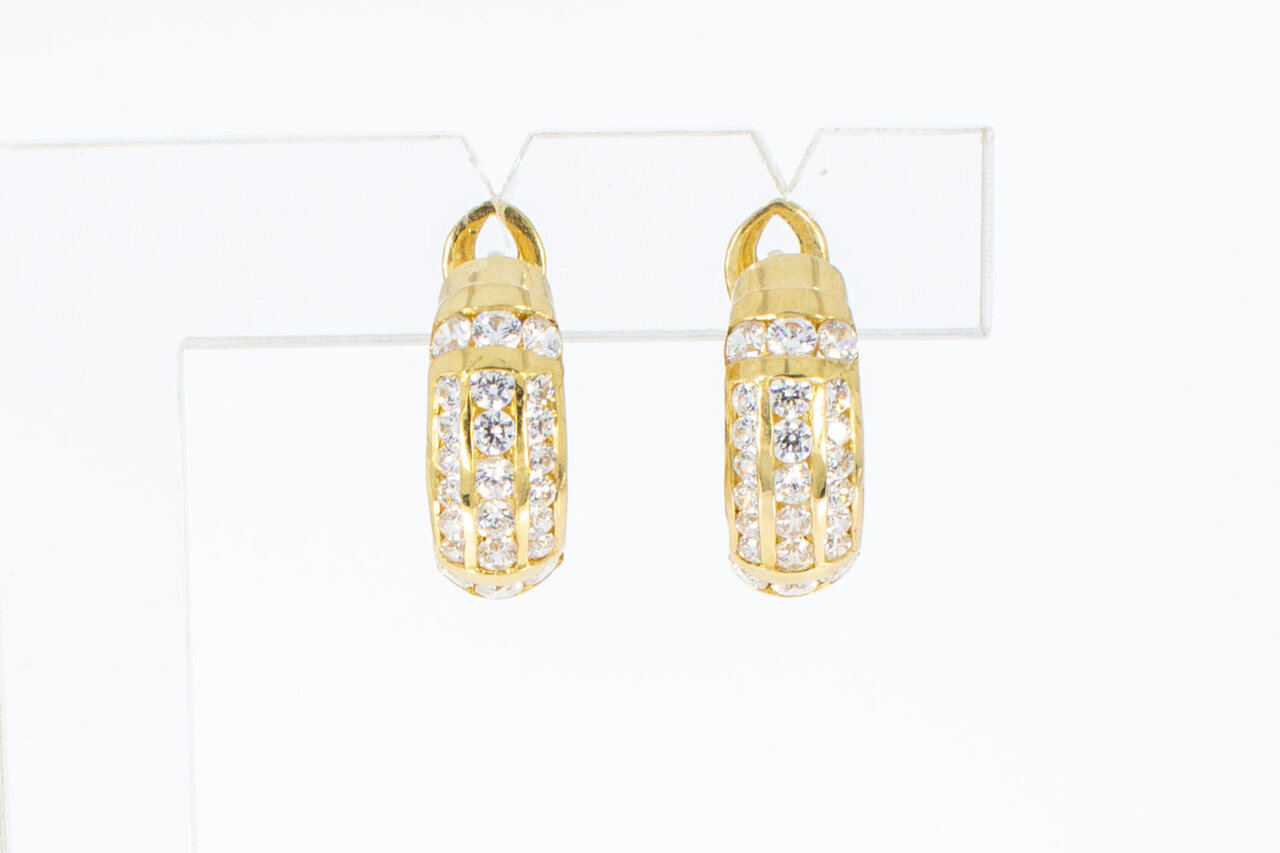 18 karaat edelsteen oorclips - 1,6 cm