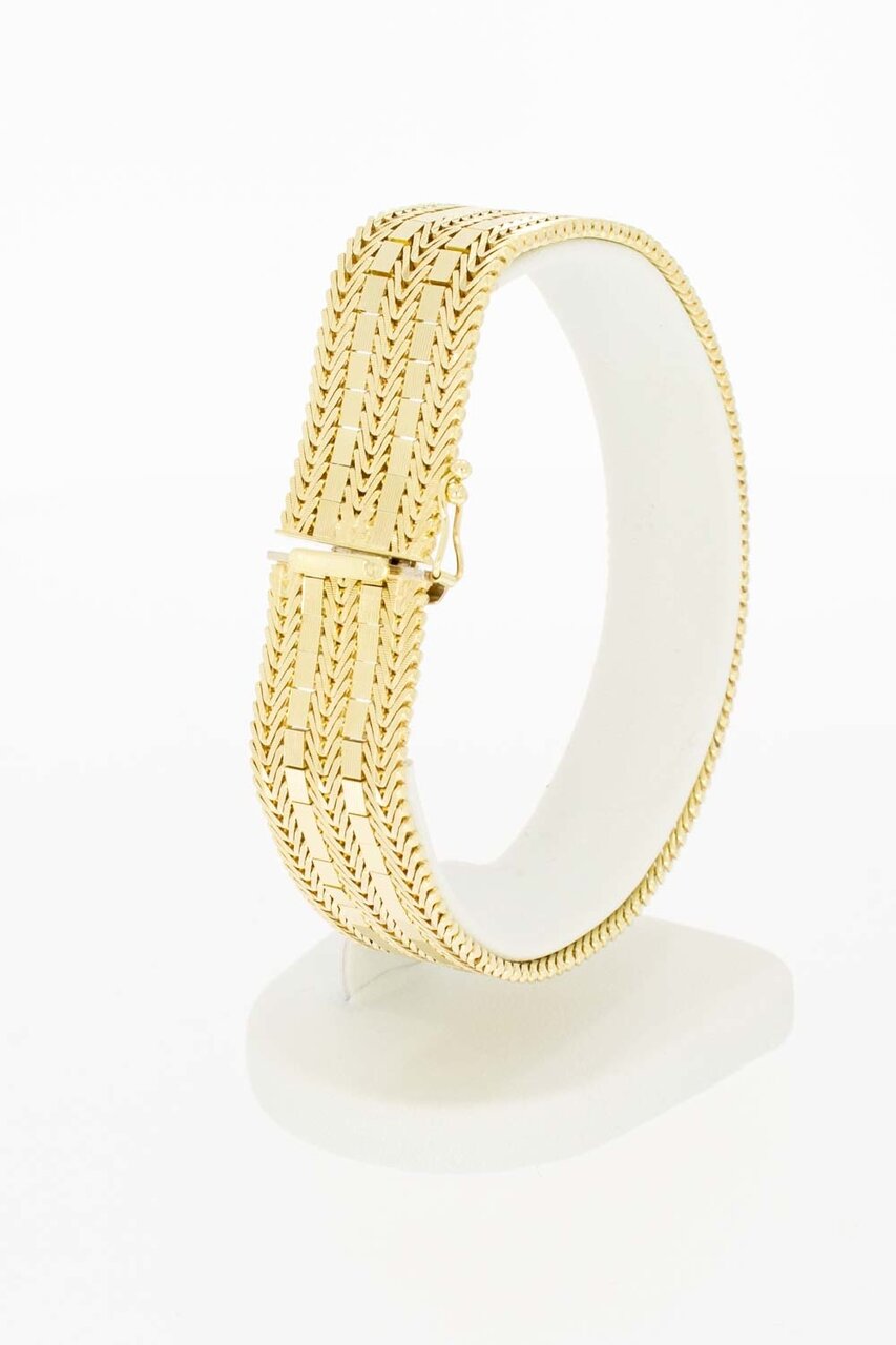 14 karaat brede goud armband - 19,8 cm