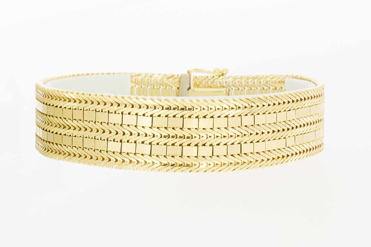 14 karaat brede goud armband - 19,8 cm