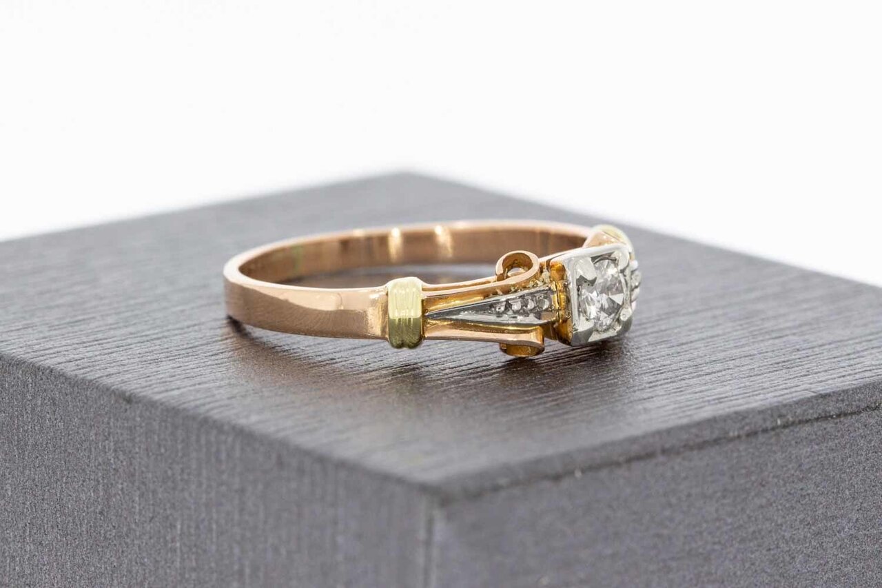 14 karaat vintage diamantring - 18,7 mm