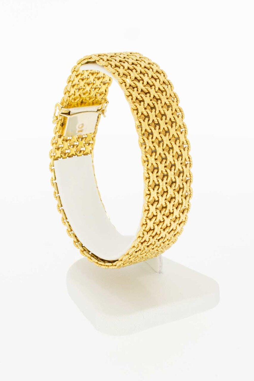Brede 14 karaat Vintage armband - 20,1 cm
