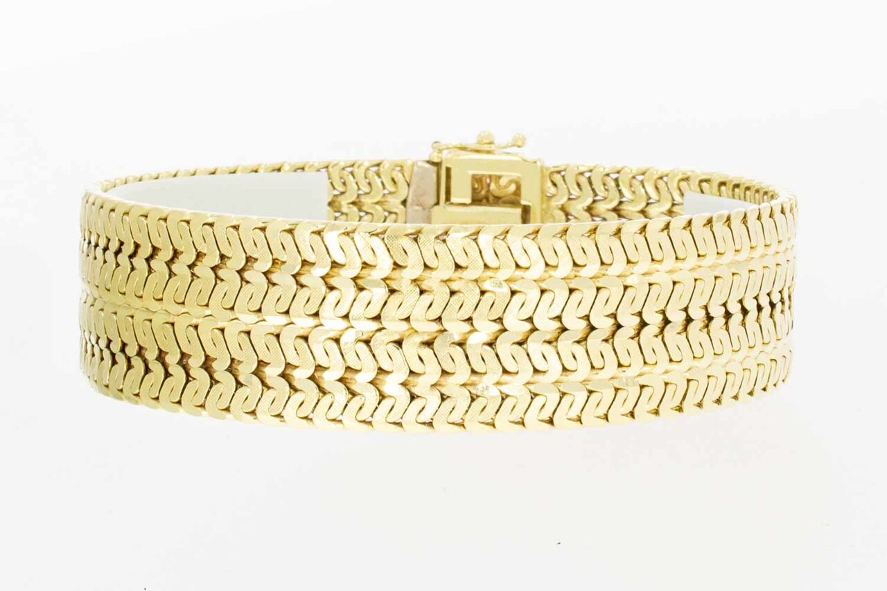 Brede armband 14 Karaat goud - 19,9 cm