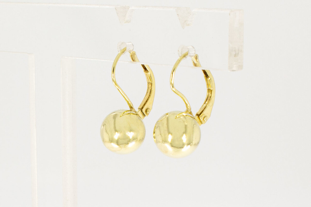 14 karaat geel gouden bol Oorhangers - 1,7 cm