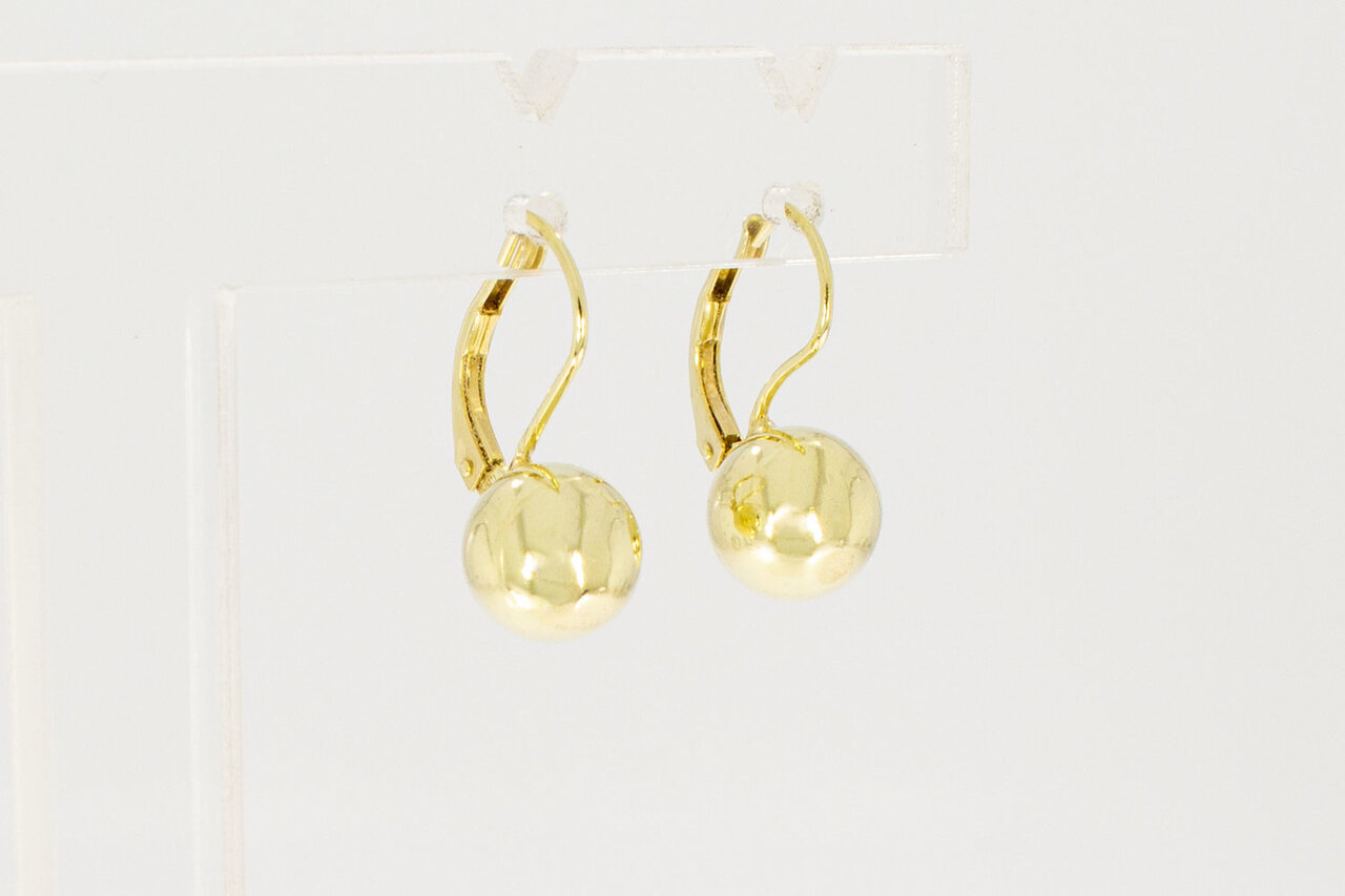 14 karaat geel gouden bol Oorhangers - 1,7 cm
