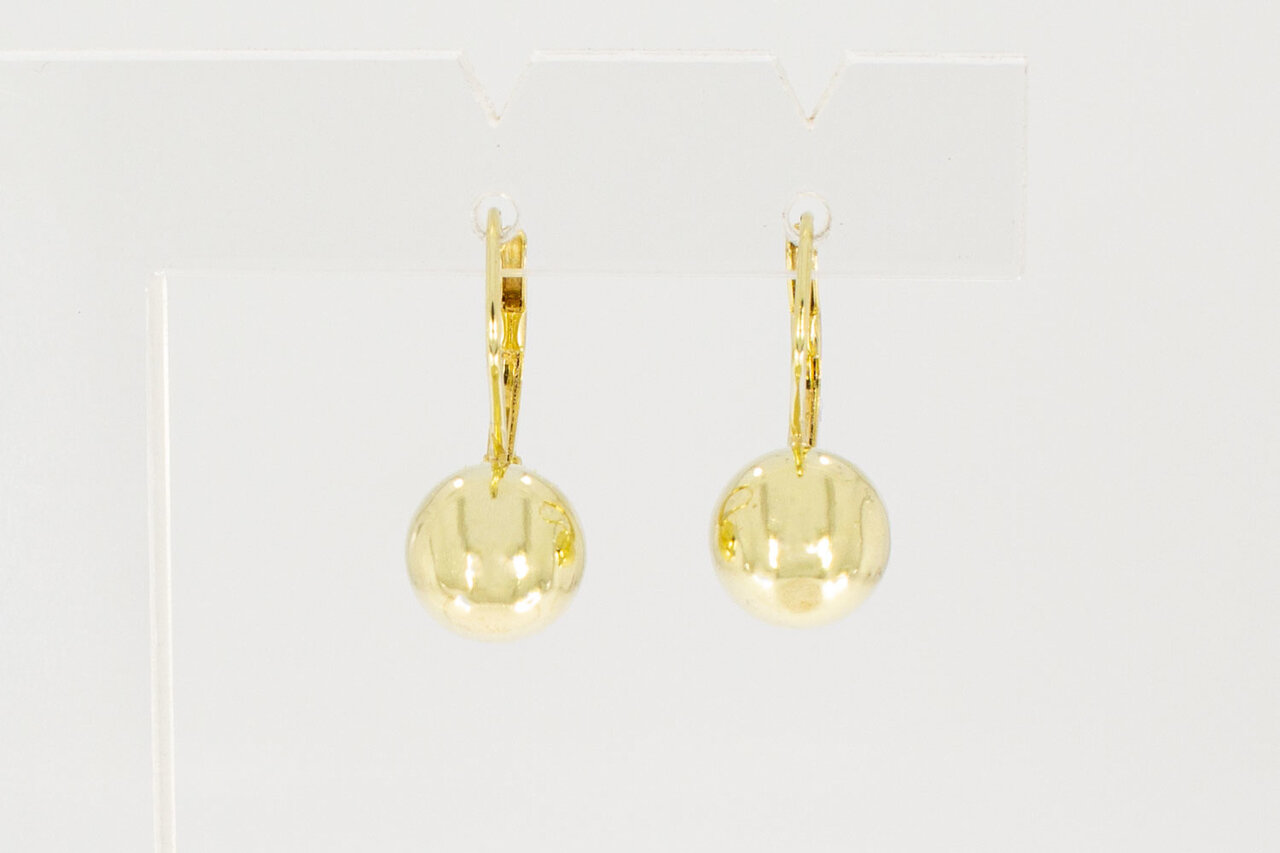 14 karaat geel gouden bol Oorhangers - 1,7 cm