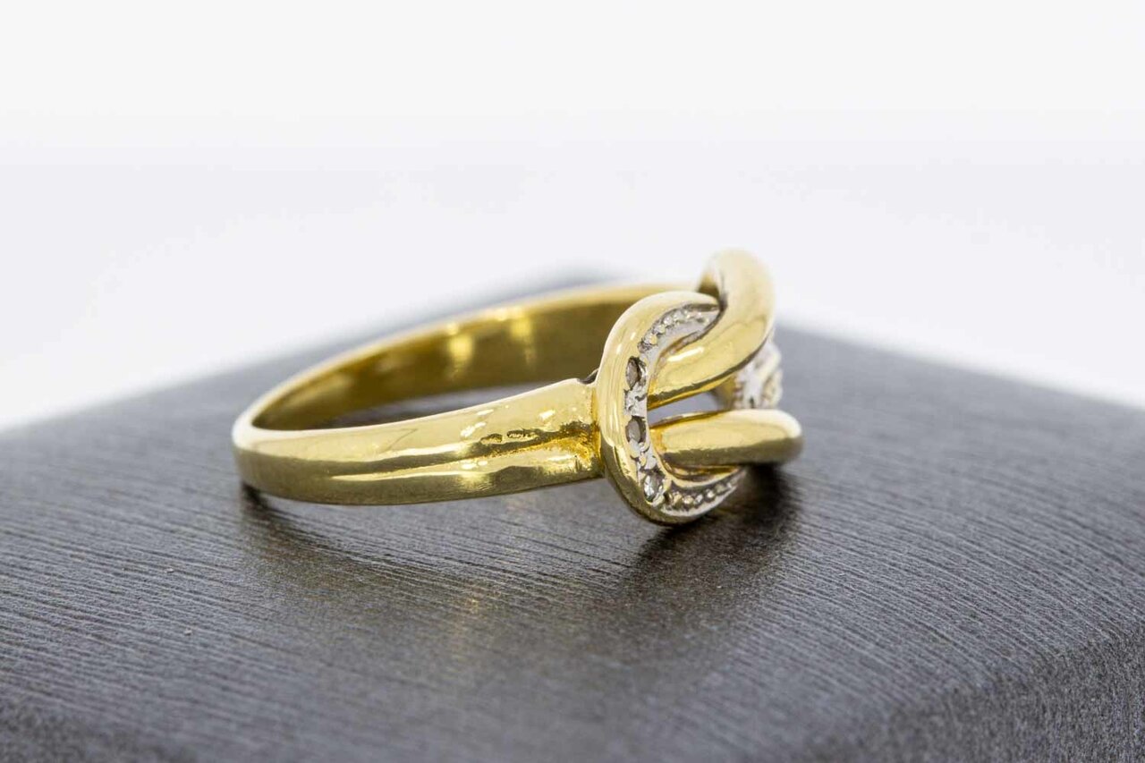 Diamantring 18 Karaat goud - 16,3 mm