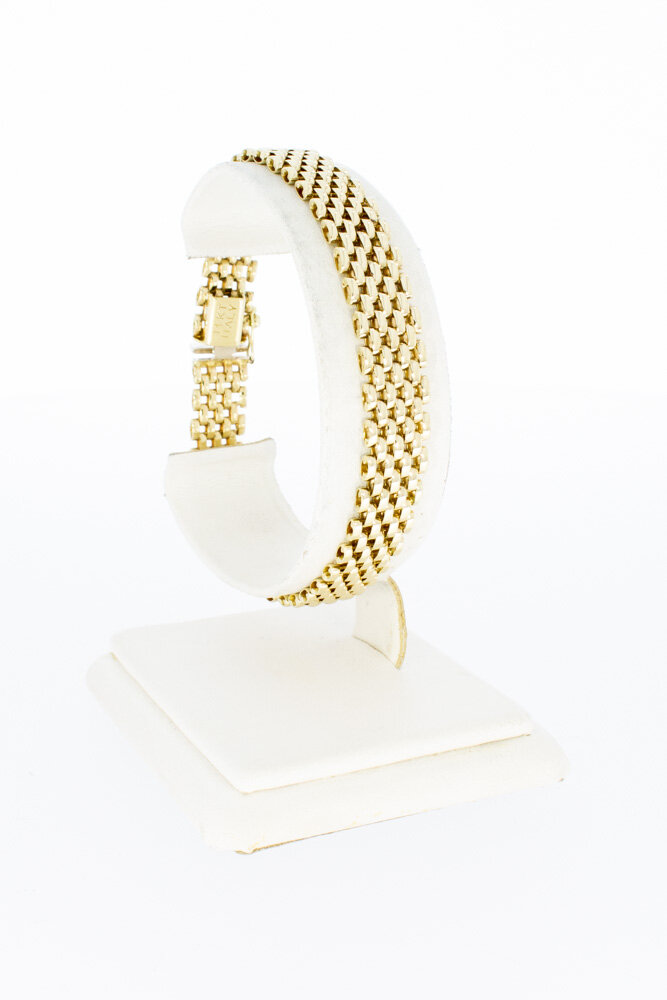 14 karaat gouden staafjes armband - 19,1 cm