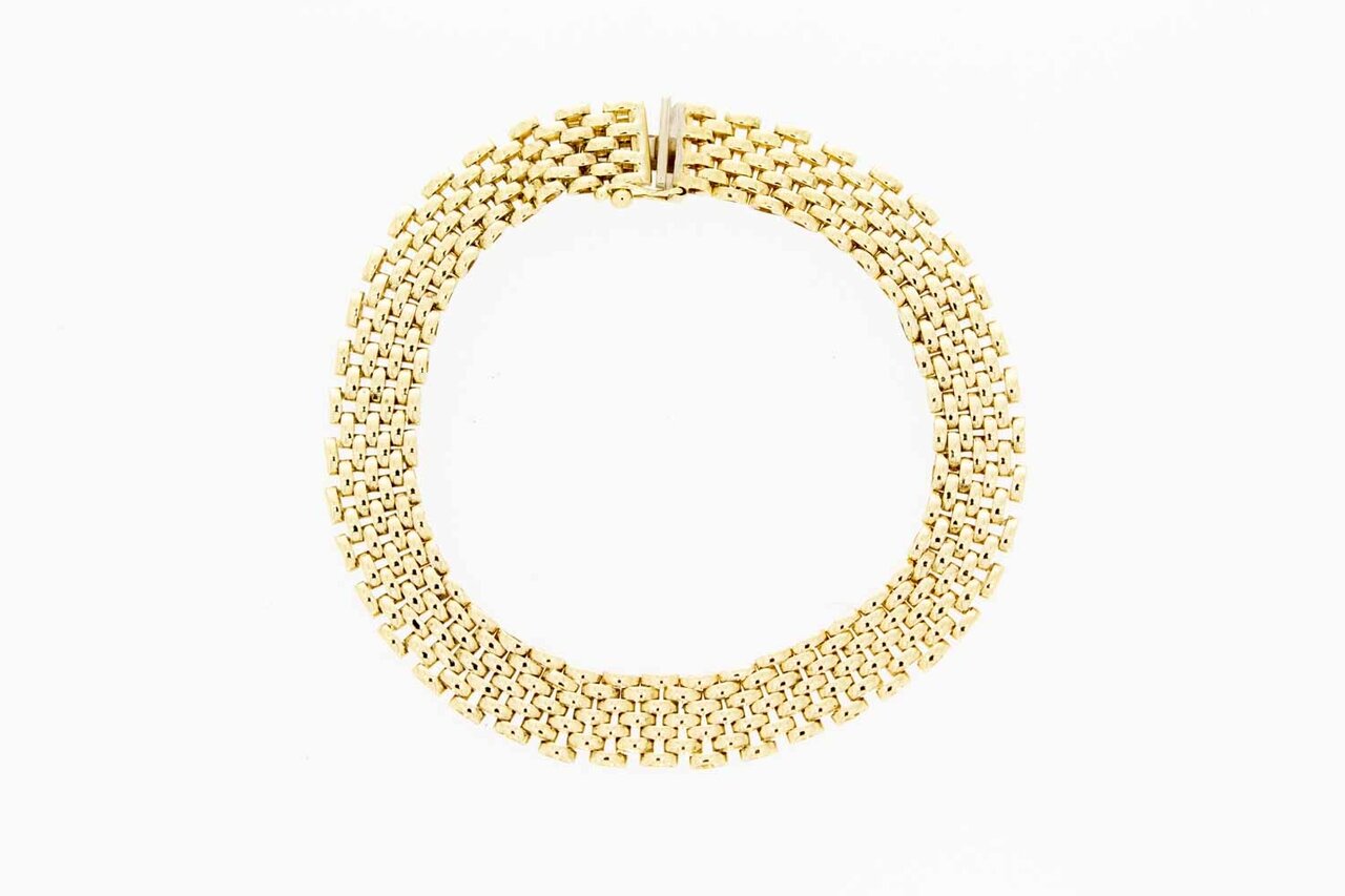 14 karaat gouden staafjes armband - 19,1 cm