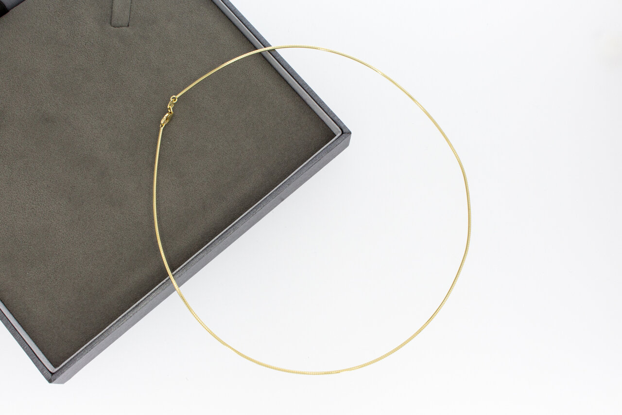 Omega ketting 14 karaat goud - 44,5 cm