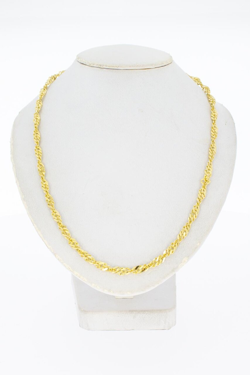 Getordeerde 14 karaat gouden ketting - 51,1 cm