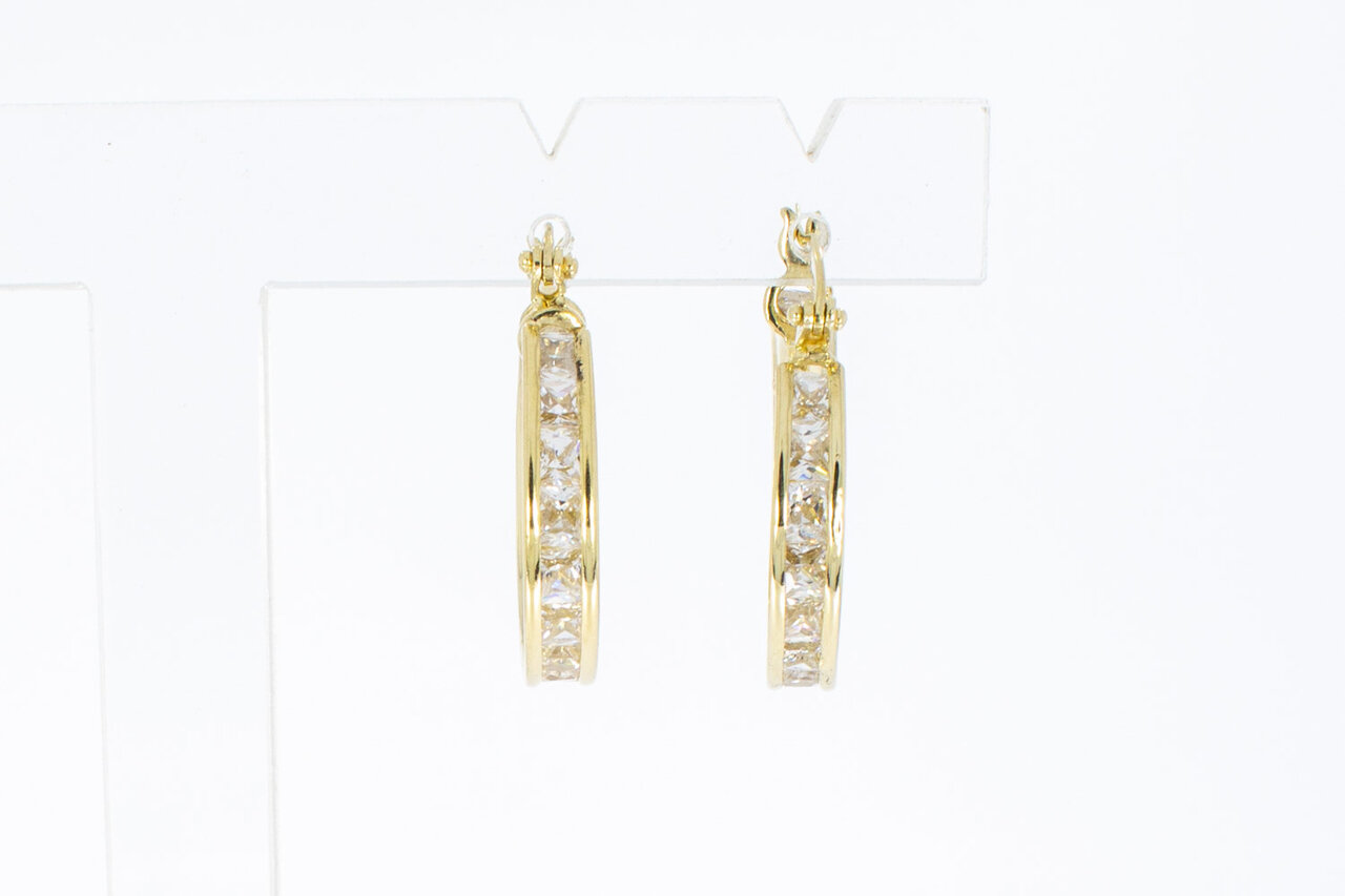 14 karaat Creolen met Zirkonia - 2,2 cm