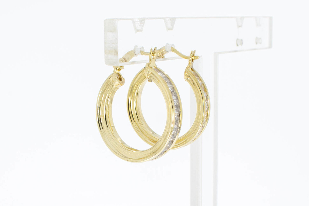 14 karaat Creolen met Zirkonia - 2,2 cm