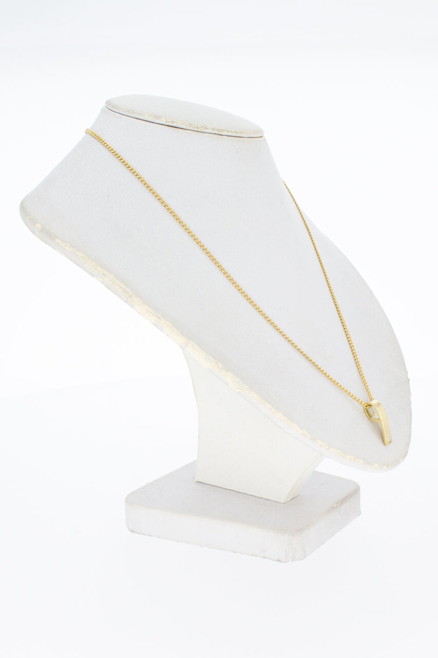 14 karaat goud hangers met Diamant