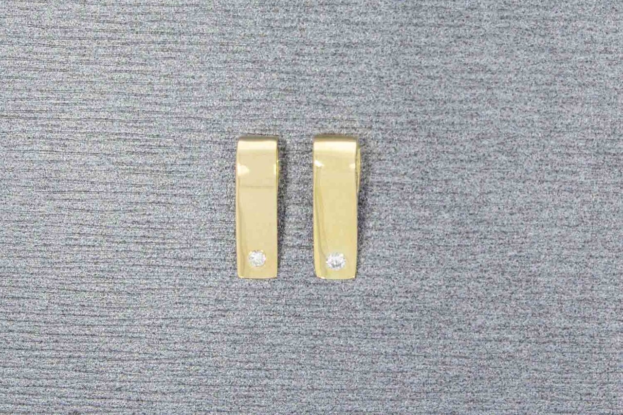 14 karaat goud hangers met Diamant