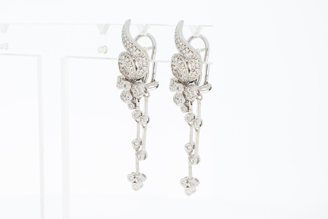 18 Karaat diamanten oorclips - 4,5 cm
