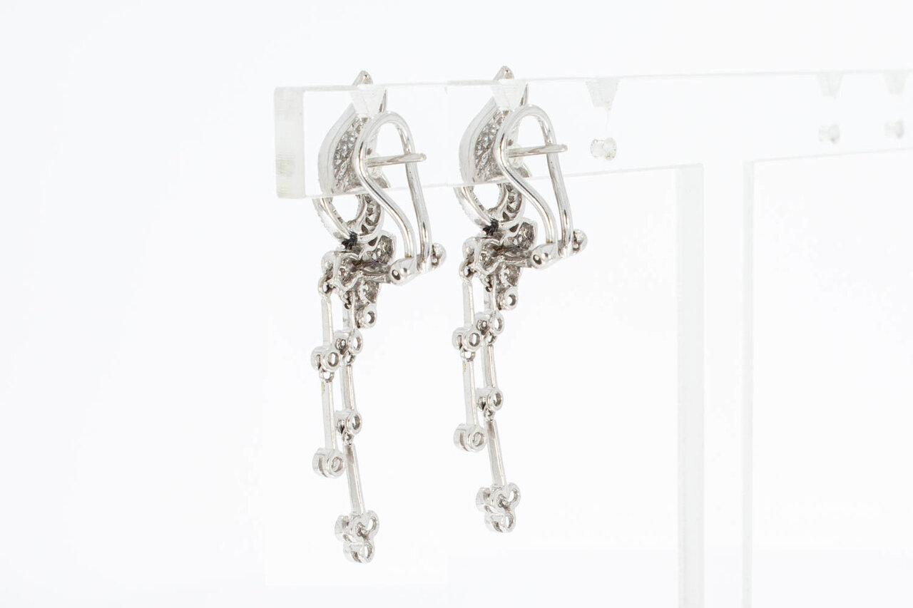 18 Karaat diamanten oorclips - 4,5 cm