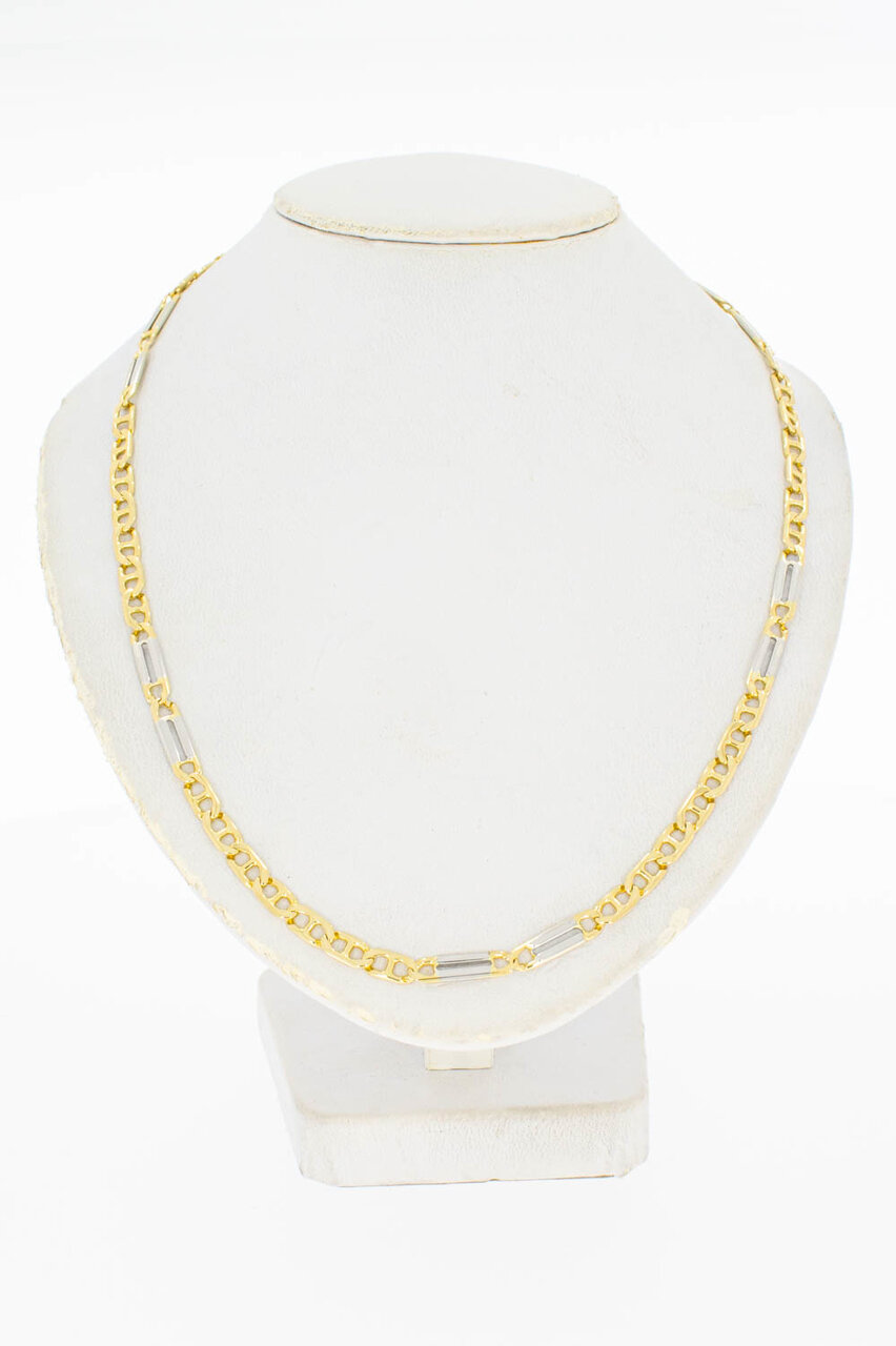 Bicolor 14 Karaat Anker ketting - 55,8 cm