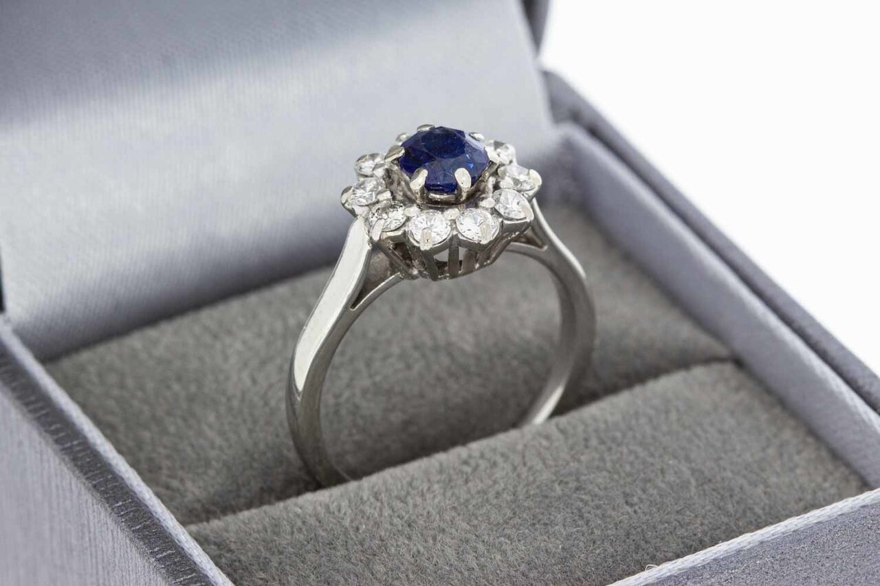 Edelstenen ring 18 Karaat goud - 17,1 mm