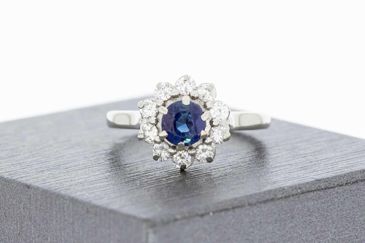 Edelstenen ring 18 Karaat goud - 17,1 mm