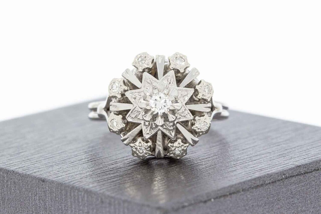 18 Karaat gouden diamant ring - 18,6 mm