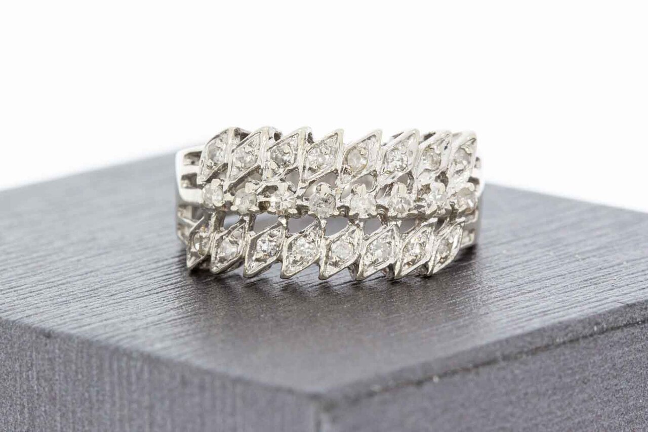 18 Karaat witgouden diamant ring - 17 mm