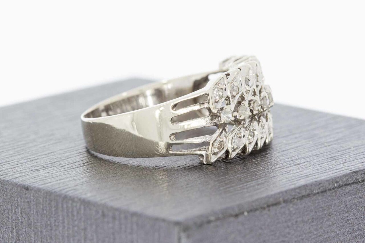 18 Karaat witgouden diamant ring - 17 mm
