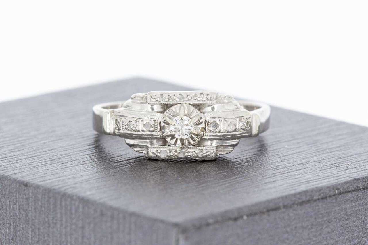 18 Karaat gouden diamant ring - 17,6 mm