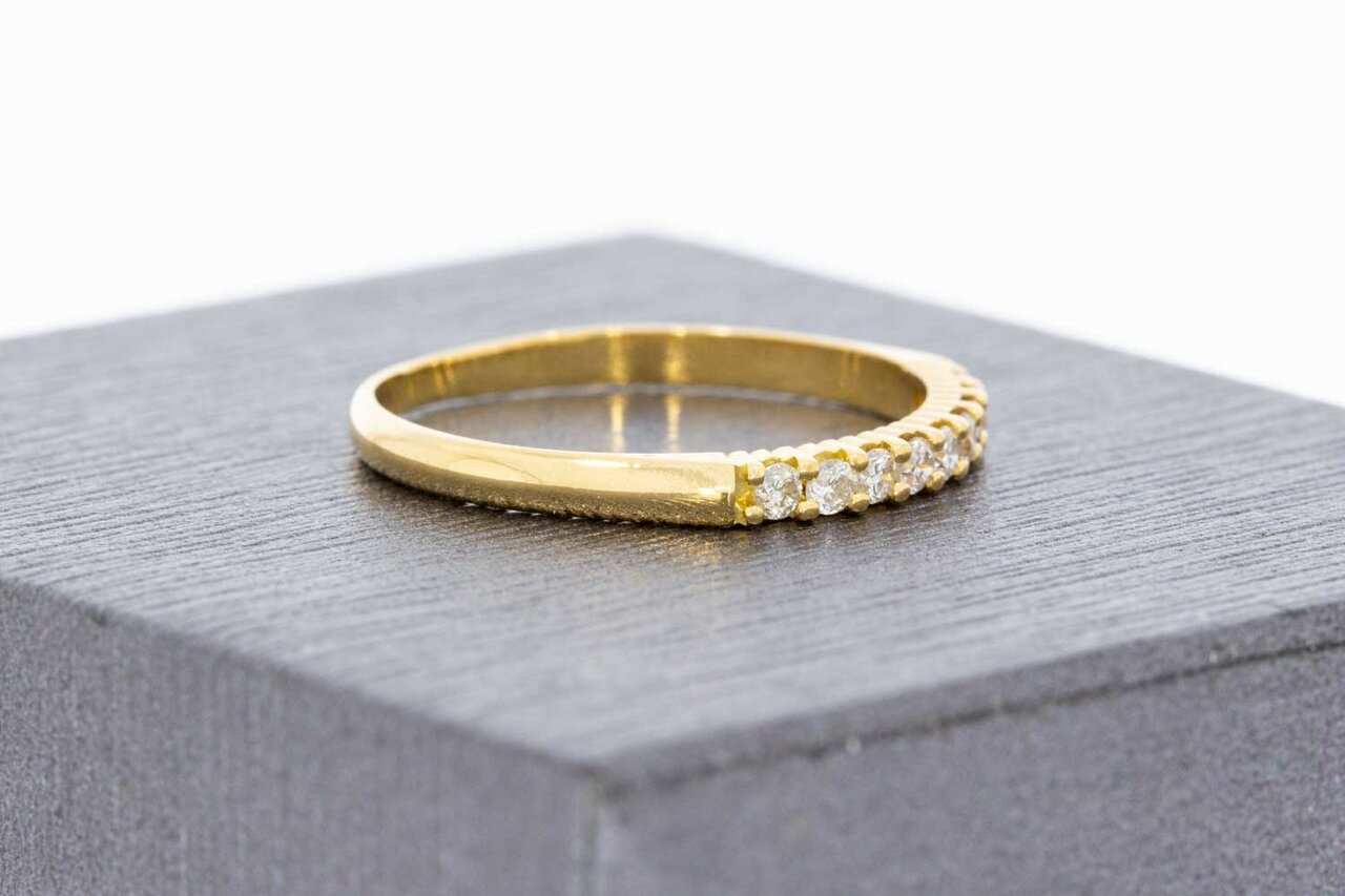 18 Karaat gouden diamant Aanschuifring - 16,6 mm