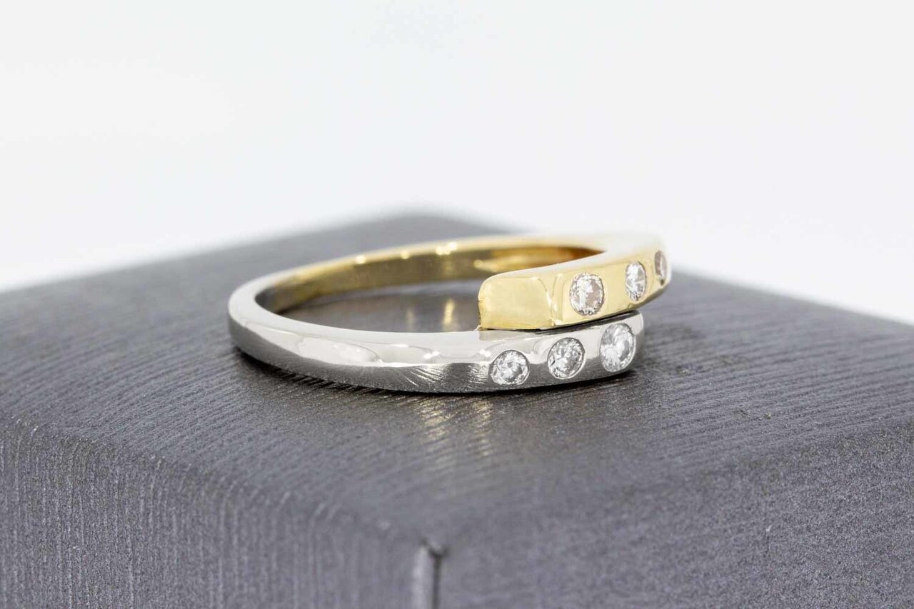 14 Karaat gouden diamant ring - 16,7 mm