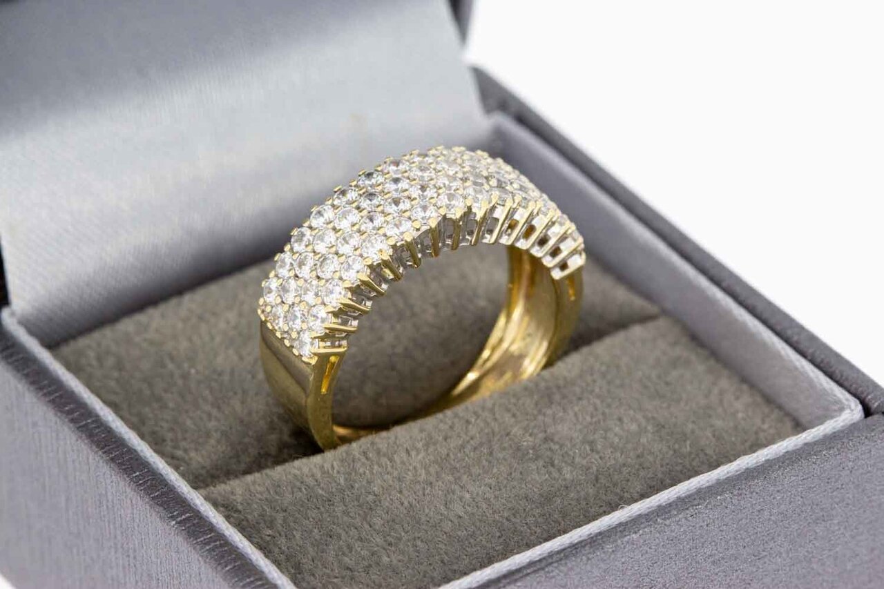 14 Karaat gouden Zirkonia ring - 17,7 mm