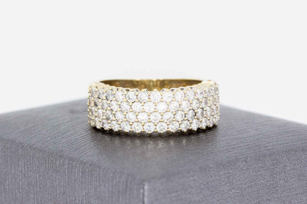 14 Karaat gouden Zirkonia ring - 17,7 mm