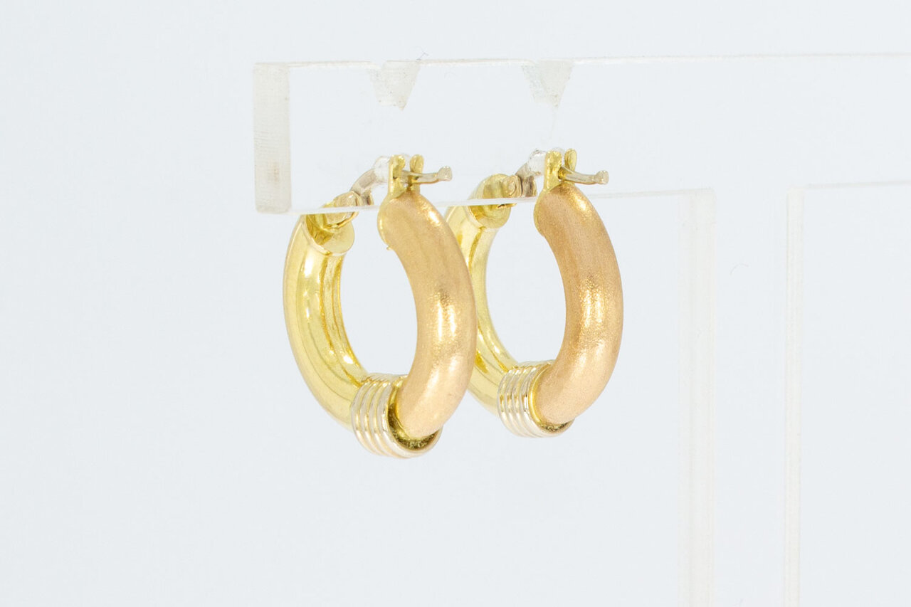 18 Karaat tricolor gouden Creolen - 1,8 cm