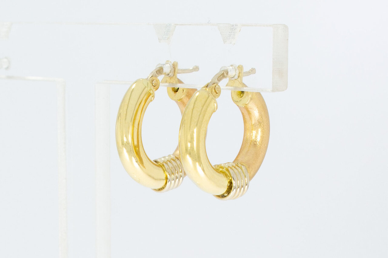 18 Karaat tricolor gouden Creolen - 1,8 cm