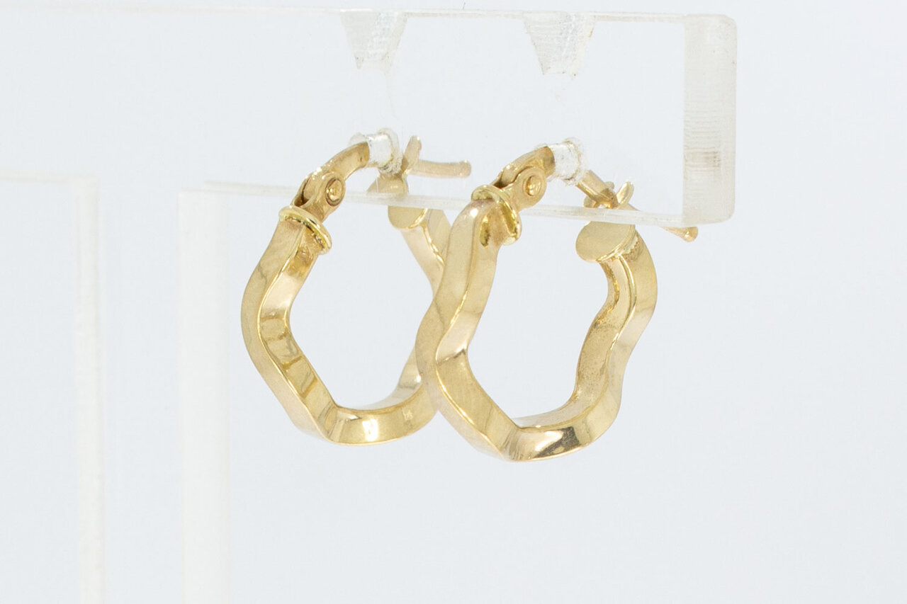 Wokkel creolen goud 14 Karaat - 1,4 cm