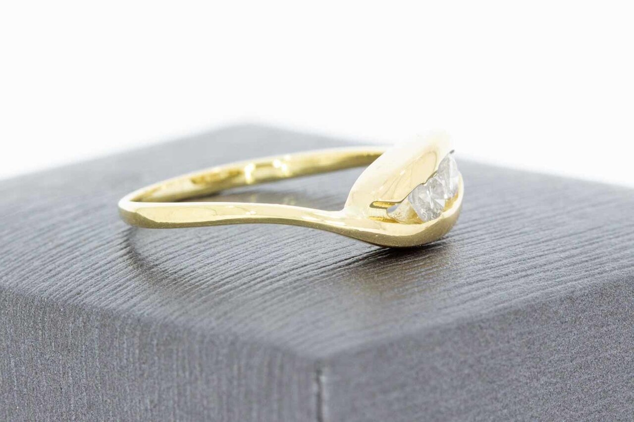 14 Karaat ring met diamant - 17,3 mm