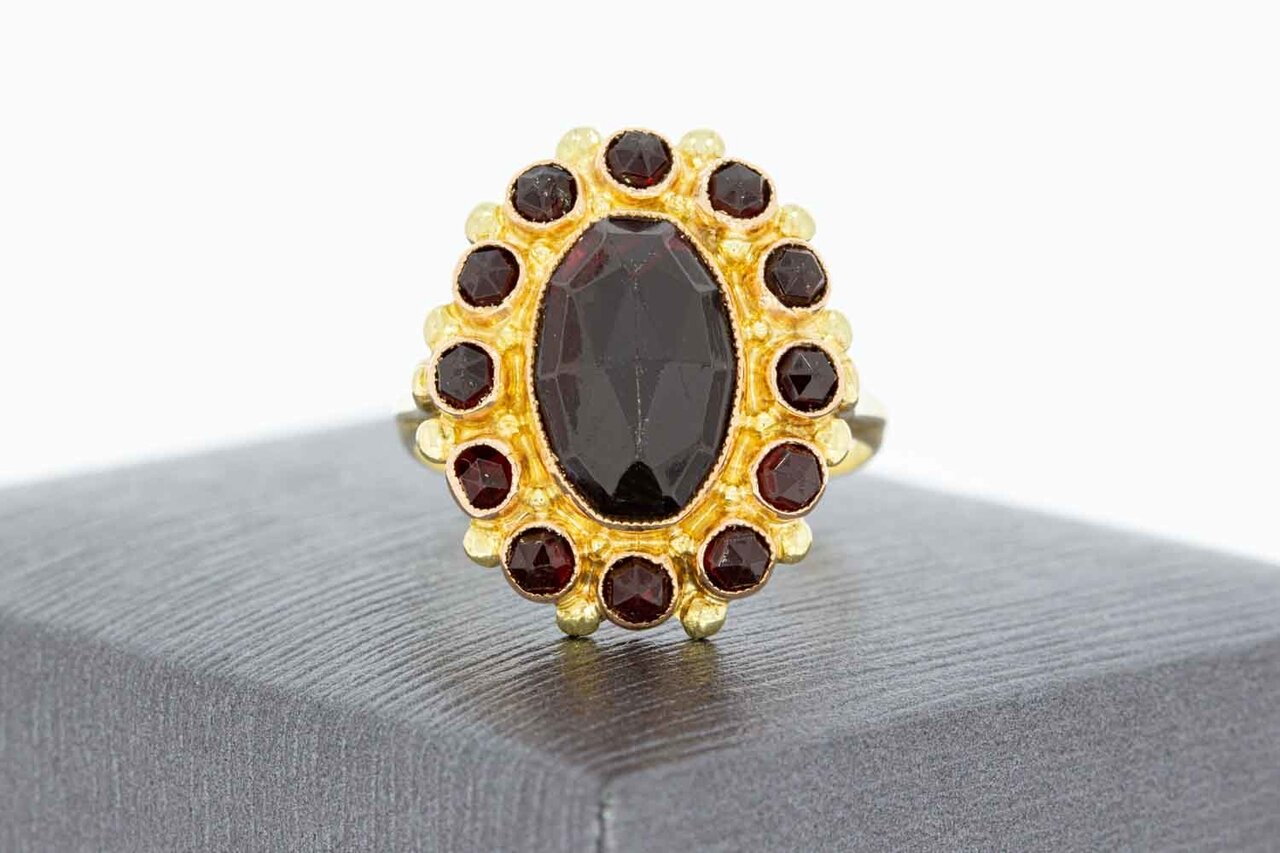 14 Karaat Vintage Granaat ring - 17,7 mm