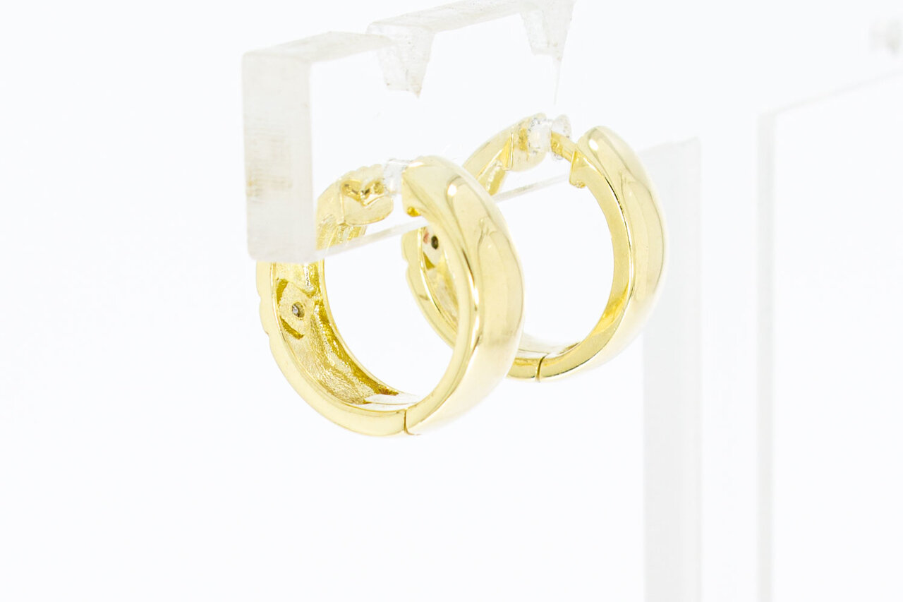 14 Karaat gouden klap diamant Creolen - 1,4 cm