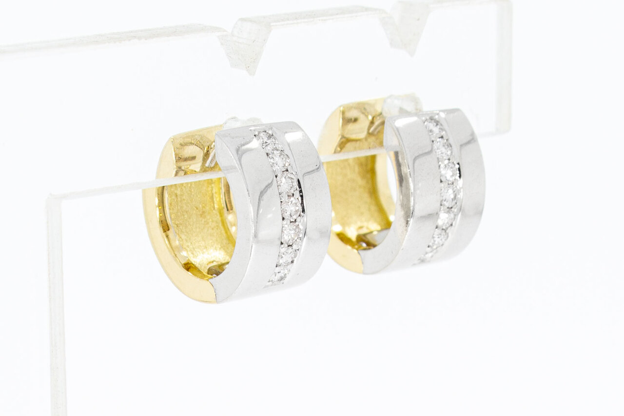 14 Karaat goud diamant Creolen - 1,2 cm