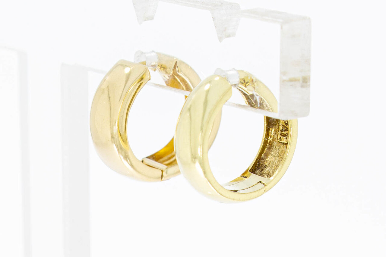 14 Karaat geel gouden Klap Creolen - 1,5 cm
