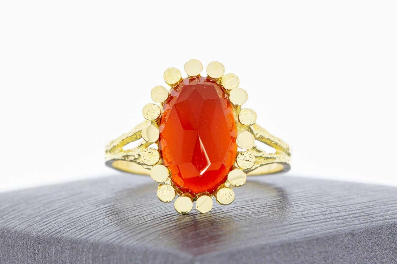 14 Karaat Vintage Carneool ring - 18 mm