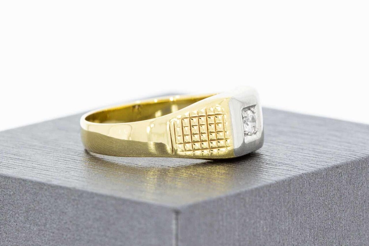 14 Karaat Diamant Pinkring - 19,4 mm