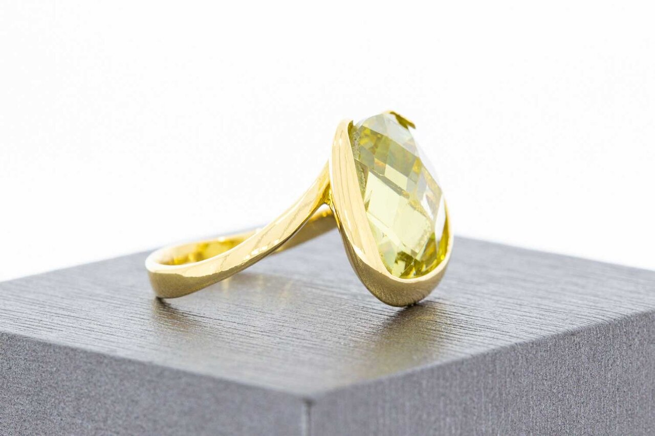 14 Karaat Vintage Citrien ring - 16,8 mm