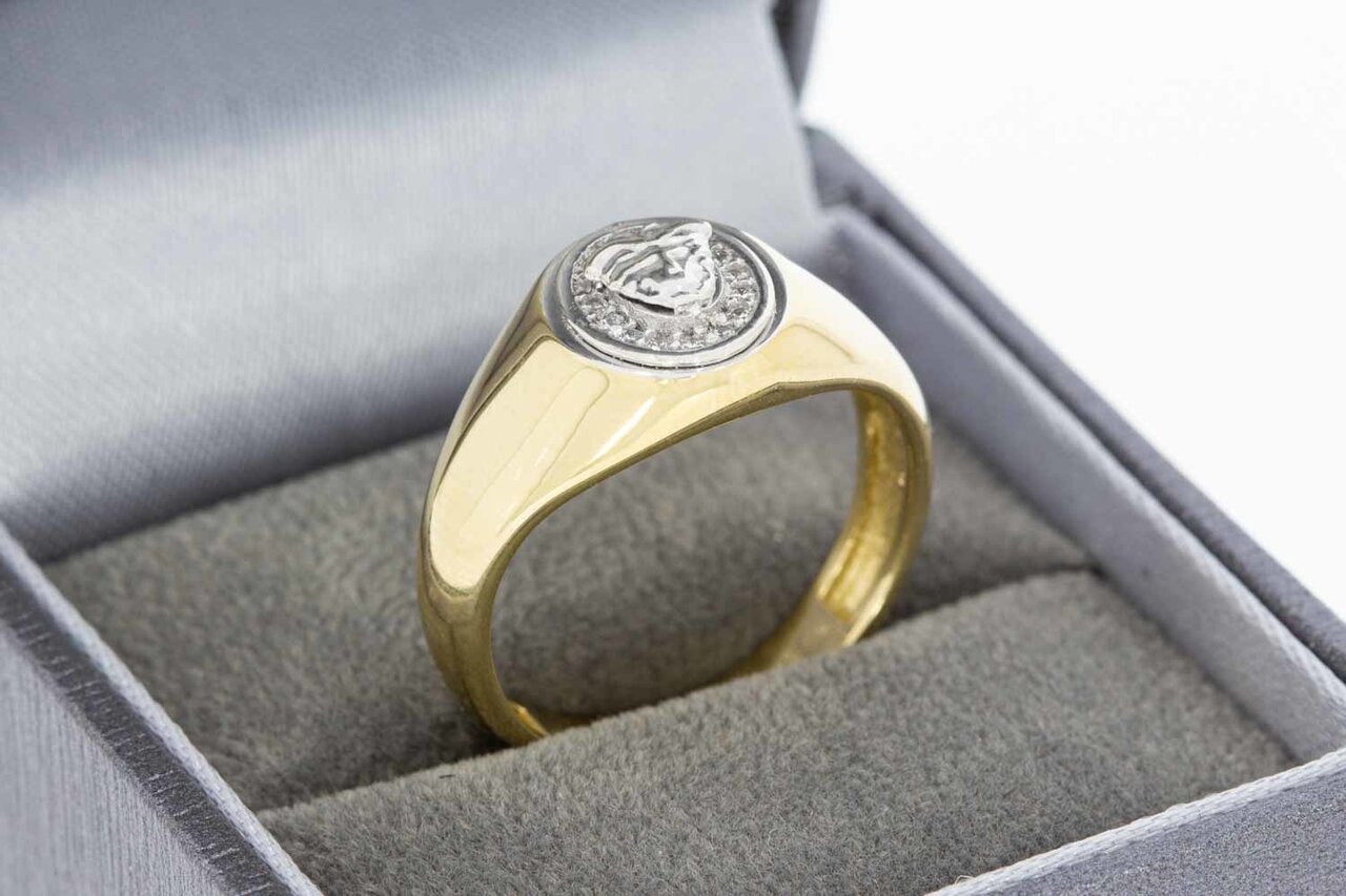 14 Karaat gouden bicolor ring - 18,7 mm