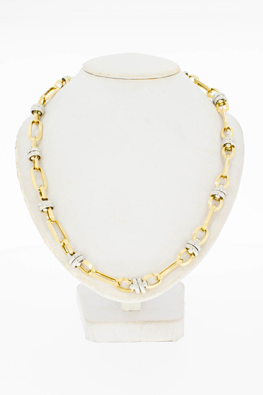 14 Karaat bicolor gouden Koningsketting - 56,2 cm