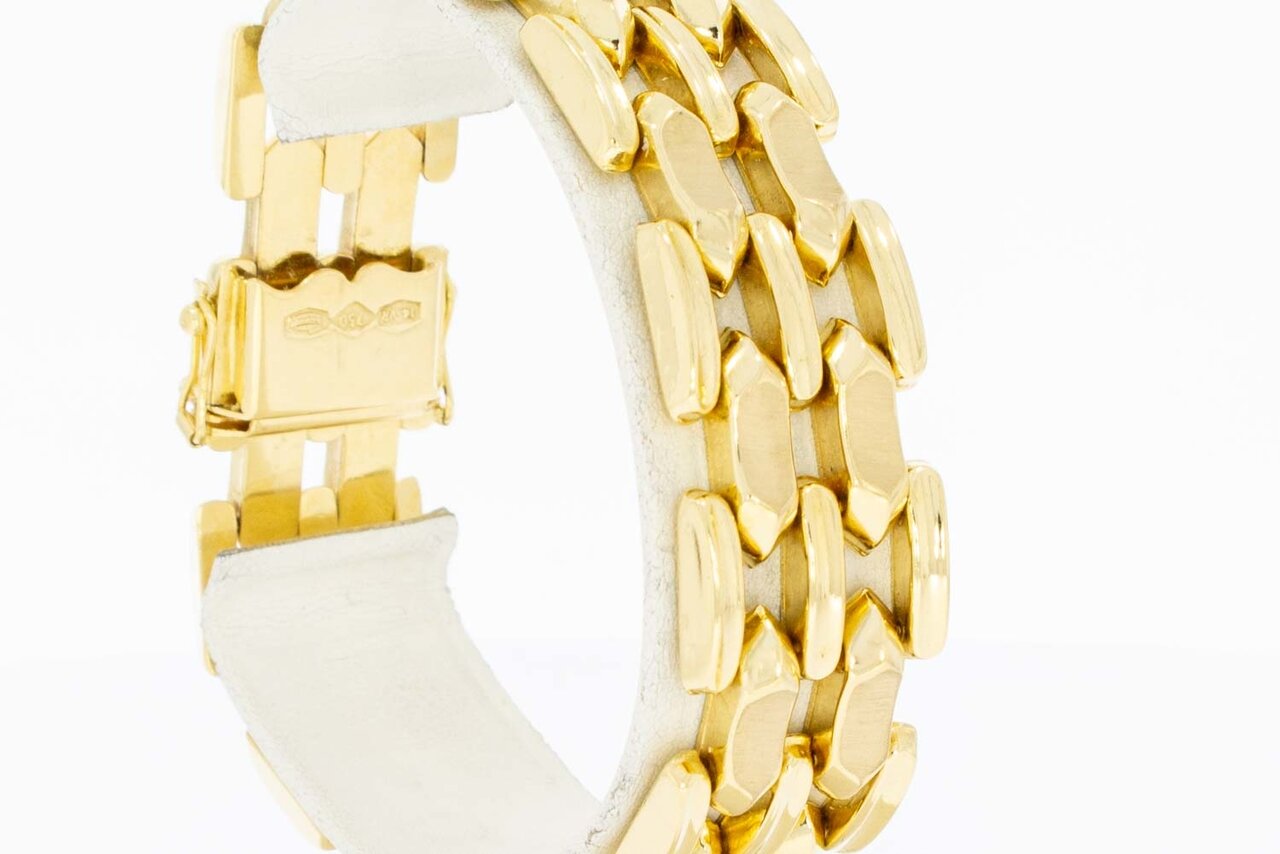 Brede Staafjes armband 18 Karaat goud - 19,3 cm