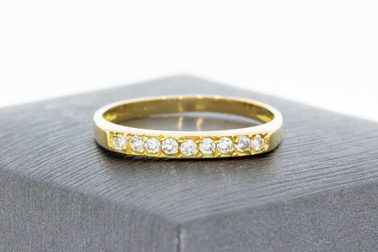 14 Karaat gouden Zirkoniaring - 17,9 mm