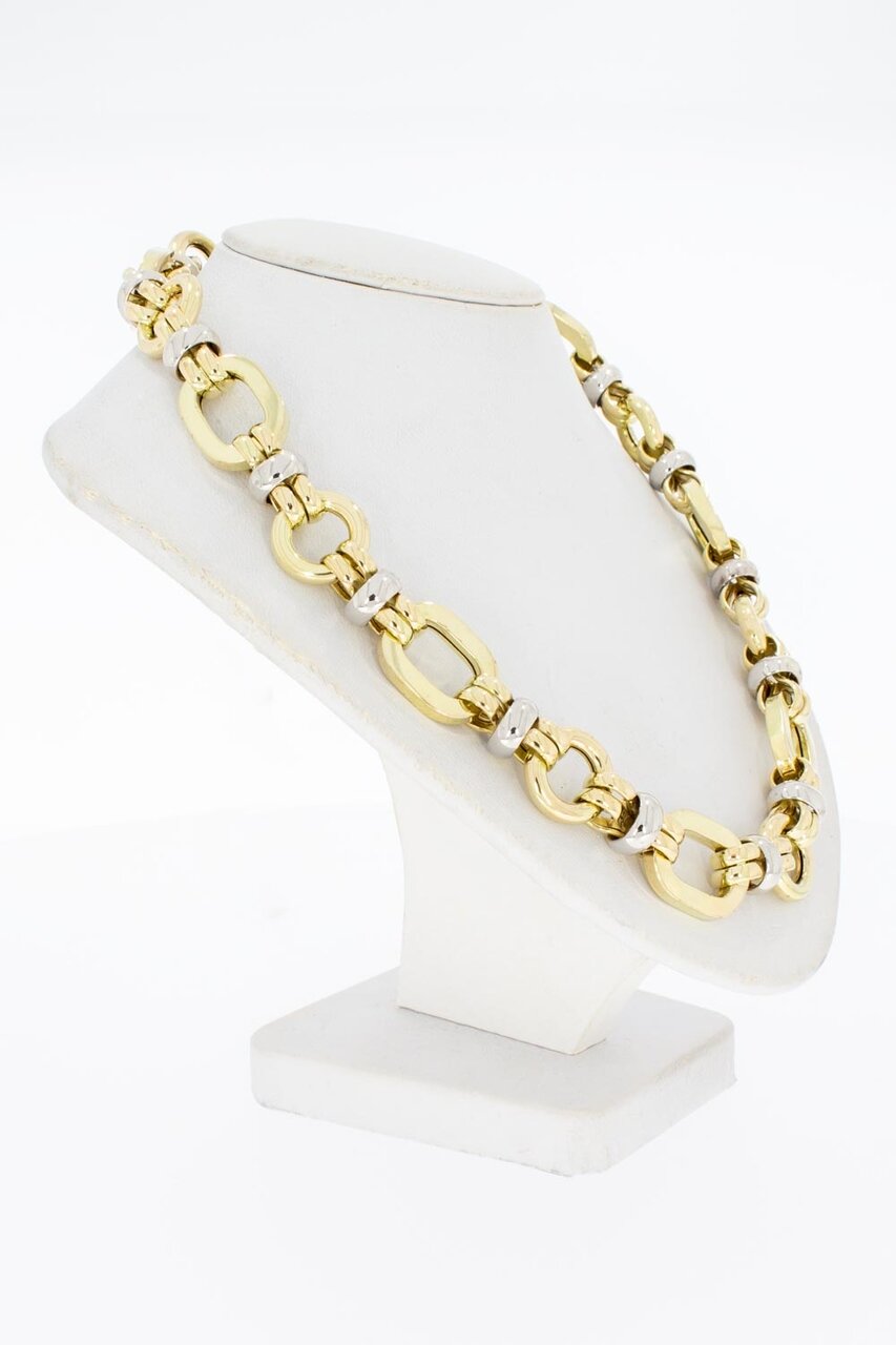14 Karaat gouden bicolor ketting - 46 cm