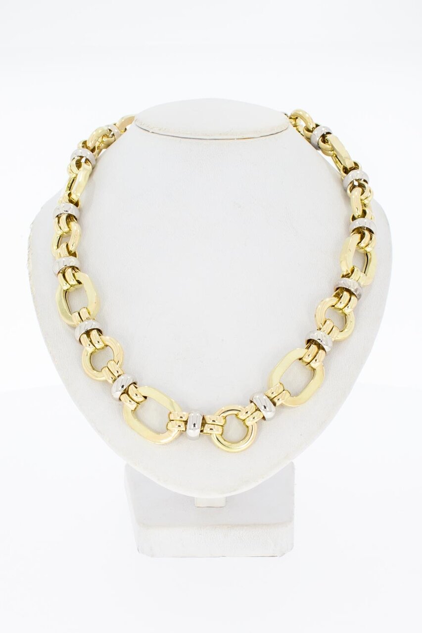 14 Karaat gouden bicolor ketting - 46 cm