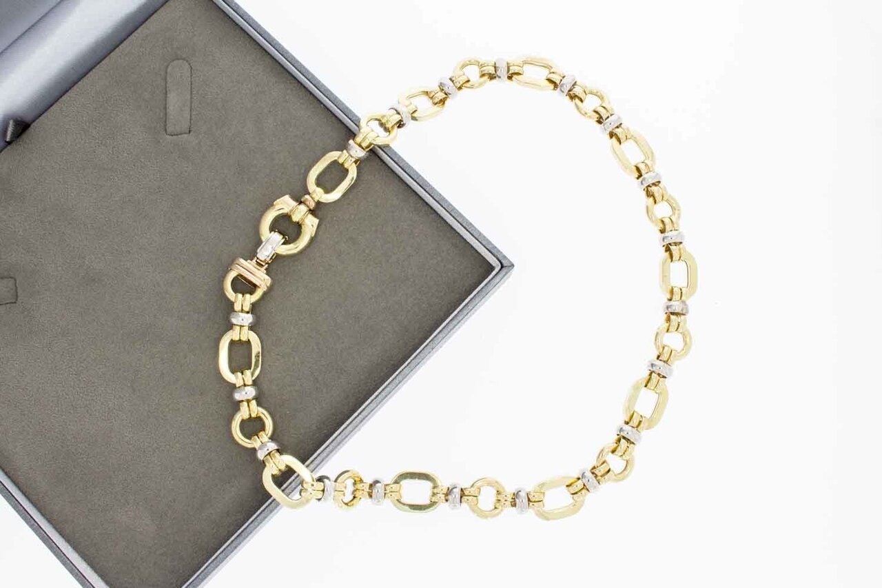 14 Karaat gouden bicolor ketting - 46 cm